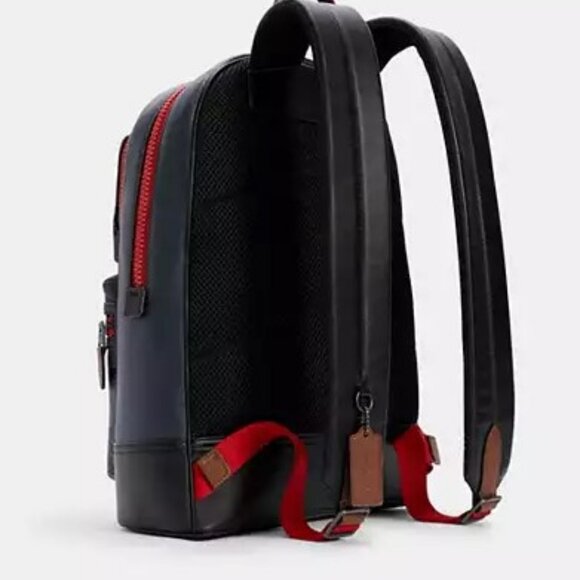 Coach Unisex Rider Backpack In Black & Red  Colorblock Signature Canvas EUC - Picture 15 of 15